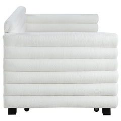 Patricia Boucle Upholstered Twin Day Bed with Trundle White - 300716
