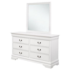 Louis Philippe 6-drawer Dresser with Mirror White - 204693M