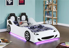 Cruiser Wood Twin LED Car Bed White - 400477