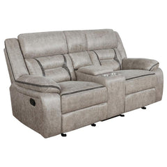 Greer 3-piece Upholstered Reclining Sofa Set Taupe - 651351-S3