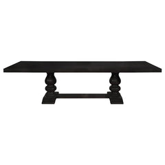 Phelps Rectangular Trestle Dining Set Antique Noir and Grey - 121231-S8G