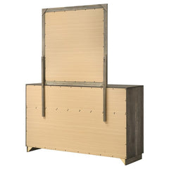Janine 6-drawer Dresser with Mirror Grey - 223553M