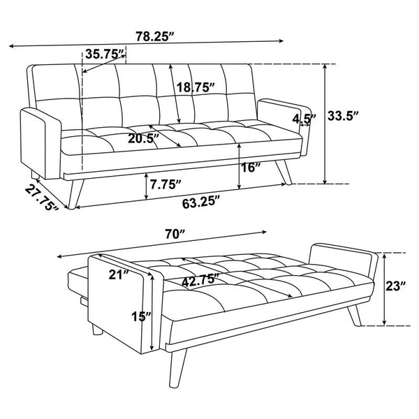 Kourtney Upholstered Tufted Convertible Sofa Bed Sage Green - 360127