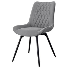 Diggs Upholstered Tufted Swivel Dining Chairs Grey and Gunmetal (Set of 2) - 193312