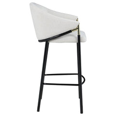 Chadwick Sloped Arm Bar Stools Beige and Glossy Black (Set of 2) - 183437