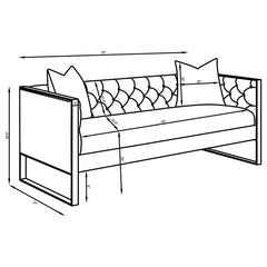 Eastbrook 2-piece Velvet Upholstered Tufted Sofa Set Grey - 509111-S2