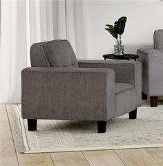 Deerhurst Upholstered Track Arm Tufted Accent Chair Charcoal - 509643