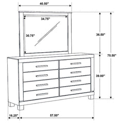 Woodmont 8-drawer Dresser with Mirror Rustic Golden Brown - 222633M