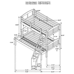 Flynn Wood Twin Over Full Bunk Bed Weathered Brown - 400809