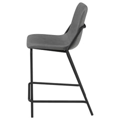Earnest Solid Back Upholstered Counter Height Stools Grey and Black (Set of 2) - 183452