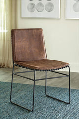 Abbott Upholstered Side Chairs Antique Brown and Matte Black (Set of 2) - 192502