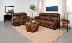 Ellington 2-piece Upholstered Padded Arm Sofa Set Dark Brown - 508281-S2