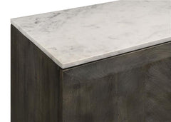 Dennis 3-door Marble Top Dining Sideboard Server White and Tobacco Grey - 190655