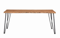 Sherman Rectangular Dining Table Natural Acacia and Matte Black - 190911