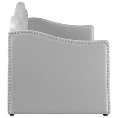Elmore Upholstered Twin Daybed with Trundle Light Grey - 300629