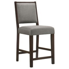 Bedford Upholstered Open Back Counter Height Stools with Footrest (Set of 2) Grey and Espresso - 183471