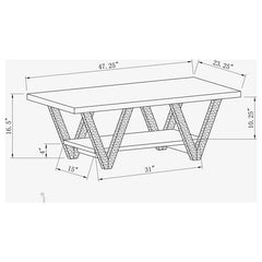 Stevens Engineered Wood Coffee Table Antique Grey and Black - 705398