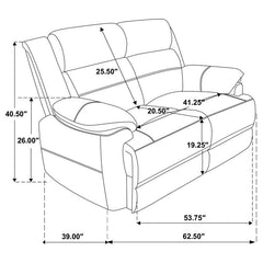 Ellington Upholstered Padded Arm Loveseat Dark Brown - 508282