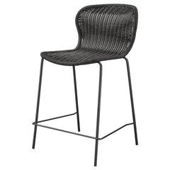Mckinley Upholstered Counter Height Stools with Footrest (Set of 2) Brown and Sandy Black - 192039