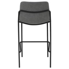 Earnest Solid Back Upholstered Bar Stools Grey and Black (Set of 2) - 183453