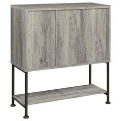 Claremont Sliding Door Bar Cabinet with Lower Shelf Grey Driftwood - 183038