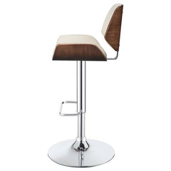 Folsom Upholstered Adjustable Bar Stool Ecru and Chrome - 130503