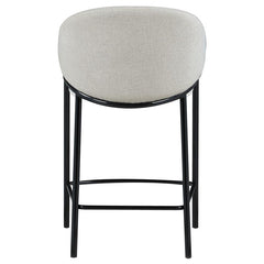 Chadwick Sloped Arm Counter Height Stools Beige and Glossy Black (Set of 2) - 183436