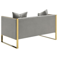 Eastbrook 3-piece Velvet Upholstered Tufted Sofa Set Grey - 509111-S3