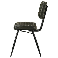 Partridge Padded Side Chairs Espresso and Black (Set of 2) - 110652