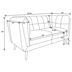 Thatcher Upholstered Tuxedo Arm Tufted Loveseat Brown - 509422