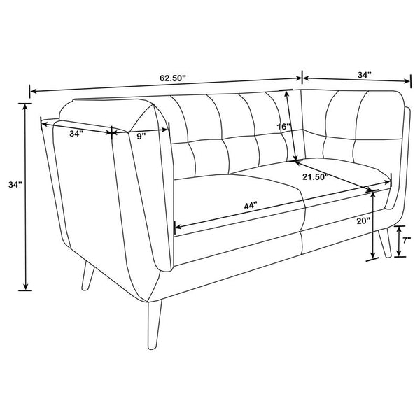 Thatcher 2-piece Upholstered Tuxedo Arm Sofa Set Brown - 509421-S2