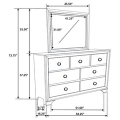 Salford 7-drawer Dresser with Mirror Metallic Sterling - 222723M