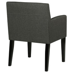 Catherine Upholstered Dining Arm Chair Charcoal Grey and Black (Set of 2) - 106252