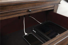 Franco 2-drawer Nightstand with Pull Out Tray Burnished Oak - 200972