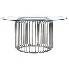 Veena 5-piece Round Dining Set with Swivel Chairs Chrome and Green - 193430BG-S5