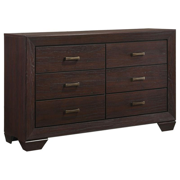 Kauffman 6-drawer Dresser Dark Cocoa - 204393