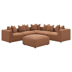Jennifer Upholstered Armless Chair Terracotta - 551591