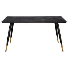 Zetta Rectangular Dining Table Black and Gold - 190341