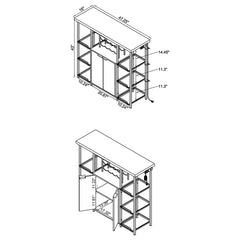 Gallimore 2-door Bar Cabinet with Glass Shelf High Glossy White and Chrome - 182757