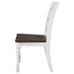 Madelyn Ladder Back Side Chairs Dark Cocoa and Coastal White (Set of 2) - 110382