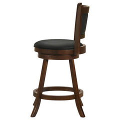 Broxton Upholstered Swivel Counter Height Stools Chestnut and Black (Set of 2) - 101919