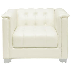 Chaviano Upholstered Track Arm Accent Chair Pearl White - 505393