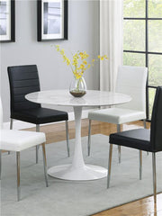 Arkell 40-inch Round Pedestal Dining Table White - 193051