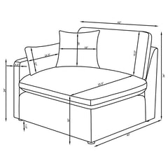 Hobson 6-piece Upholstered Modular Sectional Sofa Ivory - 551451-SET