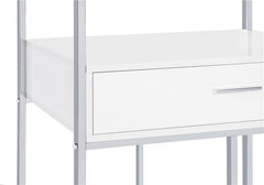 Figueroa 5-shelf Wine Cabinet with Storage Drawer White High Gloss and Chrome - 182034