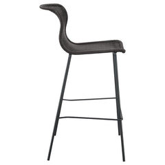 Mckinley Upholstered Bar Stools with Footrest (Set of 2) Brown and Sandy Black - 192040