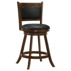 Broxton Upholstered Swivel Counter Height Stools Chestnut and Black (Set of 2) - 101919