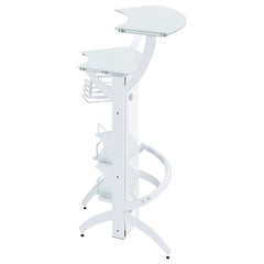 Dallas 2-shelf Home Bar White and Frosted Glass - 182136