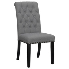 Sherry 5-piece Round Dining Set with Grey Fabric Chairs - 115490-S5G