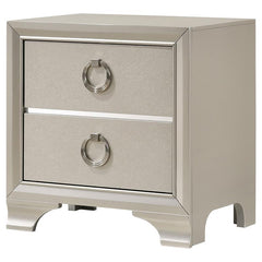 Salford 2-drawer Nightstand Metallic Sterling - 222722